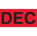 Picture of 3" x 6" - "DEC" (Fluorescent Red) Months of the Year Labels