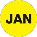 Picture of 1" Circle - "JAN" (Fluorescent Yellow) Months of the Year Labels