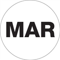 Picture of 1" Circle - "MAR" (White) Months of the Year Labels