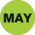 Picture of 1" Circle - "MAY" (Fluorescent Green) Months of the Year Labels