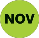 Picture of 1" Circle - "NOV" (Fluorescent Green) Months of the Year Labels