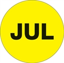 Picture of 2" Circle - "JUL" (Fluorescent Yellow) Months of the Year Labels
