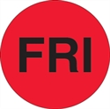 Picture of 1" Circle - "FRI" (Fluorescent Red) Days of the Week Labels