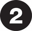 Picture of 1" Circle - "2" (Black) Number Labels