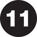 Picture of 1" Circle - "11" (Black) Number Labels
