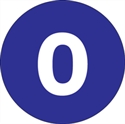 Picture of 2" Circle - "0" (Dark Blue) Number Labels