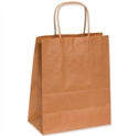 Picture of 8" x 4 1/2" x 10 1/4" Kraft Paper Shopping Bags