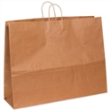 Picture of 24" x 7 1/4" x 18 3/4" Kraft Paper Shopping Bags