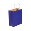 Picture of 8" x 4 1/2" x 10 1/4" Parade Blue Tinted Shopping Bags