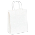 Picture of 8" x 4 1/2" x 10 1/4" White Paper Shopping Bags