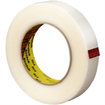 Picture for category <p>Bar codes, type and graphics show through this clear backed tape.</p>
<ul>
<li>Excellent for use in bundling or banding.</li>
<li>Rubber resin adhesive bonds firmly to fibreboard and metal surfaces.</li>
<li>Patented continuous ribbing of polypropylene monofilaments reinforces tape for reliable strength.</li>
<li>Polypropylene backing provides excellent resistance to nicks, abrasion, moisture and scuffing.</li>
<li>30% elongation at break.</li>
<li>Adhesion to steel, 67 ounces per inch of width.</li>
<li>Data Sheet</li>
<li>Filament Tape Dispensers</li>
</ul>