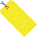 Picture of 2 3/4" x 1 3/8" Fluorescent Yellow  13 Pt. Shipping Tags - Pre-Strung