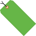 Picture of 6 1/4" x 3 1/8" Fluorescent Green 13 Pt. Shipping Tags - Pre-Strung