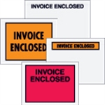 Picture for category <p>Pressure sensitive envelopes secure and protect documents that are attached to the outside of shipments.</p>
<ul>
<li>Pre-printed with "<strong><a title="Invoice enclosed labels" href="http://www.usapackaging.net/p/2655/2-x-3-invoice-enclosed-fluorescent-yellow-labels">Invoice Enclosed</a></strong>" on heavy 2 Mil poly.</li>
<li>Hot melt adhesive backing provides strong adhesion to paper and <strong>corrugated products</strong>.</li>
<li>Envelopes open along the first dimension.</li>
<li>1000 per case.</li>
</ul>