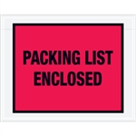 7" x 5 1/2" Red-"Packing List Enclosed" Envelopes Picture for category <p>Pressure sensitive <strong>packing list envelopes</strong> secure and protect documents that are attached to the outside of shipments.</p>
<ul>
<li>Full face, colored Packing List Envelopes are pre-printed with "Packing List Enclosed" on heavy 2 Mil poly.</li>
<li>Hot melt adhesive backing provides strong adhesion to paper and <strong>corrugated products</strong>.</li>
<li>Envelopes open along the first dimension.</li>
<li>1000 per case.</li>
</ul>