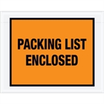 7" x 5 1/2" Orange-"Packing List Enclosed" Envelopes Picture for category <p>Pressure sensitive packing list envelopes secure and protect documents that are attached to the outside of shipments.</p>
<ul>
<li>Full face, colored Packing List Envelopes are pre-printed with "Packing List Enclosed" on heavy 2 Mil poly.</li>
<li>Hot melt adhesive backing provides strong adhesion to paper and corrugated products.</li>
<li>Envelopes open along the first dimension.</li>
<li>1000 per case.</li>
</ul>