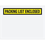 6 3/4" x 5" Yellow-"Packing List Enclosed" Envelopes Picture for category <p>Pressure sensitive packing list envelopes secure and protect documents that are attached to the outside of shipments.</p>
<ul>
<li>Heavy 2 Mil poly protects and secures documents.</li>
<li>Envelopes open along the first dimension.</li>
<li>1000 per case.</li>
<li>Top loading.</li>
</ul>