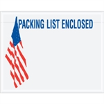 7" x 5 1/2" U.S.A. Flag-"Packing List Enclosed" Envelopes Picture for category <p>Pressure sensitive packing list envelopes secure and protect documents that are attached to the outside of shipments.</p>
<ul>
<li>Pre-printed with patriotic message and/or image on heavy 2 Mil poly.</li>
<li>Hot melt adhesive backing provides strong adhesion to paper and corrugated products.</li>
<li>Envelopes open along the first dimension.</li>
<li>1000 per case.</li>
</ul>