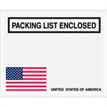 Picture for category 4 1/2" x 5 1/2" U.S.A. Flag-"Packing List Enclosed" Envelopes