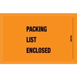 5 1/4" x 8" - Mil-Spec-"Packing List Enclosed" Envelopes Picture for category <p>Pressure sensitive packing list envelopes secure and protect documents that are attached to the outside of shipments.</p>
<ul>
<li>Full face, fluorescent orange Packing List Envelopes are pre-printed with "Packing List Enclosed" on heavy 2 Mil poly.</li>
<li>Meet government specification PPP-E-540-C, Class 1, Style 4.</li>
<li>Hot melt adhesive backing provides strong adhesion to paper and corrugated products.</li>
<li>Envelopes open along the first dimension.</li>
<li>1000 per case.</li>
</ul>
