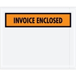 4 1/2" x 5 1/2" Orange-"Invoice Enclosed" Envelopes Picture for category <p>Pressure sensitive envelopes secure and protect documents that are attached to the outside of shipments.</p>
<ul>
<li>Pre-printed with "Invoice Enclosed" on heavy 2 Mil poly.</li>
<li>Hot melt adhesive backing provides strong adhesion to paper and corrugated products.</li>
<li>Envelopes open along the first dimension.</li>
<li>1000 per case.</li>
</ul>