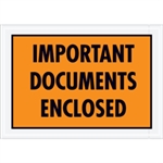 5 1/4" x 7 1/2" Orange-"Important Documents Enclosed" Envelopes Picture for category <p>Pressure sensitive envelopes secure and protect documents that are attached to the outside of shipments.</p>
<ul>
<li>Pre-printed with "Important Documents Enclosed" on heavy 2 Mil poly.</li>
<li>Hot melt adhesive backing provides strong adhesion to paper and corrugated products.</li>
<li>Envelopes open along the first dimension.</li>
<li>1000 per case.</li>
</ul>