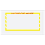 5 1/2" x 10" Yellow Border-"Hazardous Waste" Document Envelopes Picture for category <p>Pressure sensitive envelopes secure and protect documents that are attached to the outside of shipments.</p>
<ul>
<li>Pre-printed with "Hazardous Waste" on heavy 2 Mil poly.</li>
<li>Hot melt adhesive backing provides strong adhesion to paper and corrugated products.</li>
<li>Envelopes open along the first dimension.</li>
<li>1000 per case.</li>
</ul>