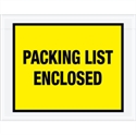 Picture of 7" x 5 1/2" Yellow "Packing List Enclosed" Envelopes