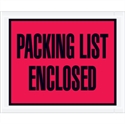 Picture of 4 1/2" x 5 1/2" Red "Packing List Enclosed" Envelopes