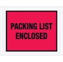 Picture of 7" x 5 1/2" Red "Packing List Enclosed" Envelopes