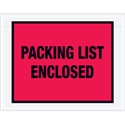 Picture of 7" x 5 1/2" Red "Packing List Enclosed" Envelopes