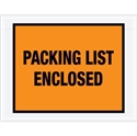 Picture of 7" x 5 1/2" Orange "Packing List Enclosed" Envelopes