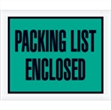 Picture of 4 1/2" x 5 1/2" Green "Packing List Enclosed" Envelopes