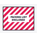 Picture of 4 1/2" x 6" Red (Striped) "Packing List Enclosed" Envelopes