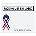 Picture of 4 1/2" x 5 1/2" U.S.A. Ribbon "Packing List Enclosed" Envelopes