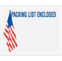 Picture of 4 1/2" x 5 1/2" U.S.A. Flag "Packing List Enclosed" Envelopes