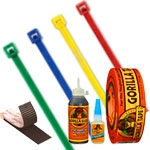 Ties, Fasteners & Adhesives Picture for category <p><span>We carry a wide array of tying, fastening and bonding</span><br /><span>products to accommodate all of your <strong>shipping</strong> room</span><br /><span>needs! We have what you need for indoor and outdoor</span><br /><span>use, when a temporary hold or a permanent bond is</span><br /><span>required and when you will be using one-time only or</span><br /><span>reusing again and again. Choose from a variety of</span><br /><span>colors, styles and sizes, including quality products</span><br /><span>from 3M and Glue Dots®.</span></p>